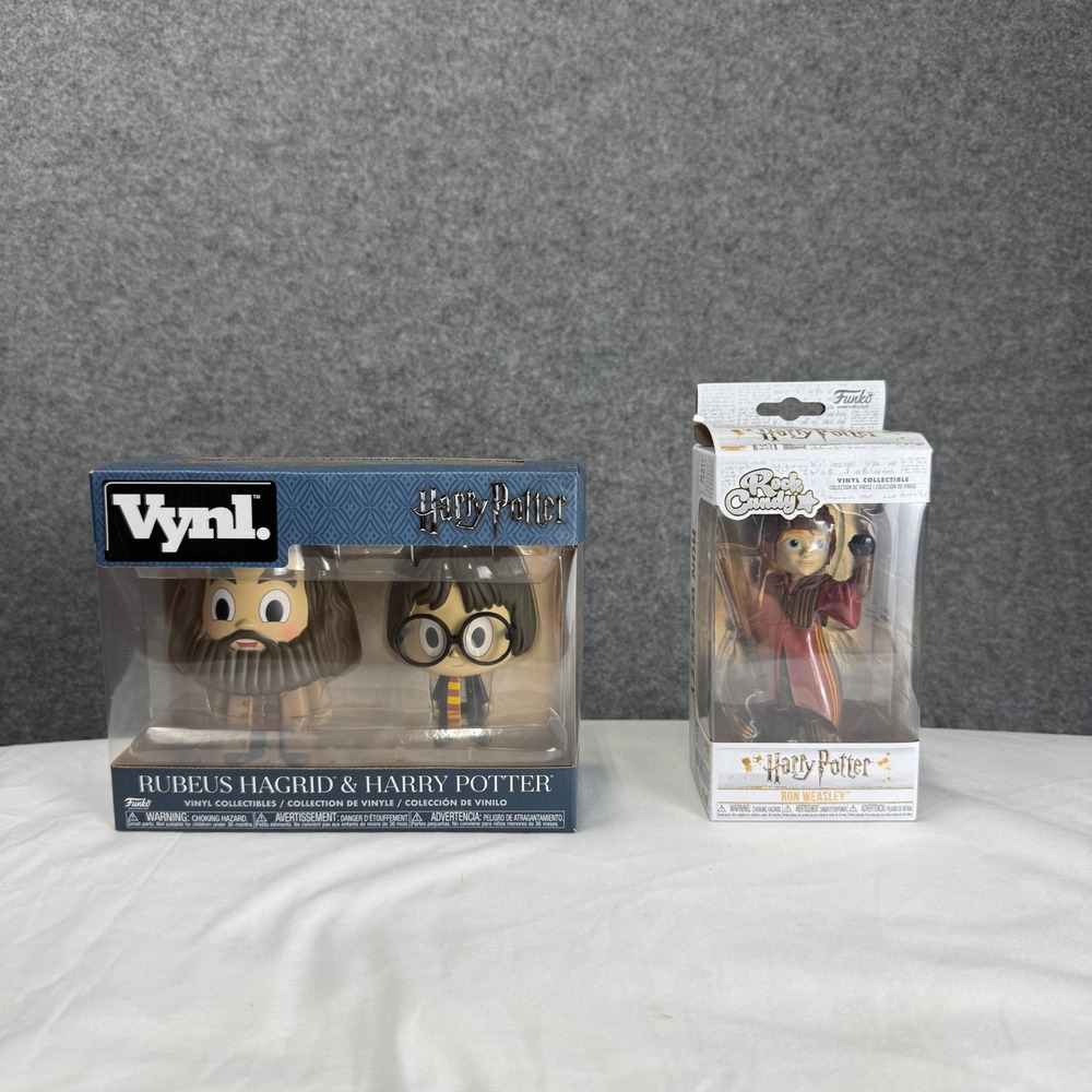 Funko Harry Potter Vynl Hagrid & Harry 2-Pack and Rock Candy Ron Weasley Figures